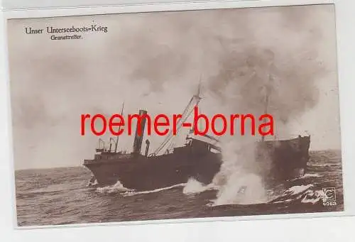 70071 Feldpost Ak Unser Unterseeboots Krieg Granattreffer 1916