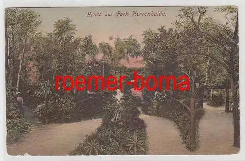 74081 Ak Gruss aus Park Herrenhaide bei Burgstädt 1909