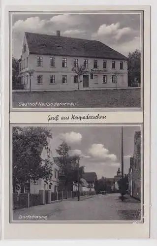 88765 Mehrbild Ak Gruß aus Neupoderschau Gasthof, Dorfstrasse usw. um 1940