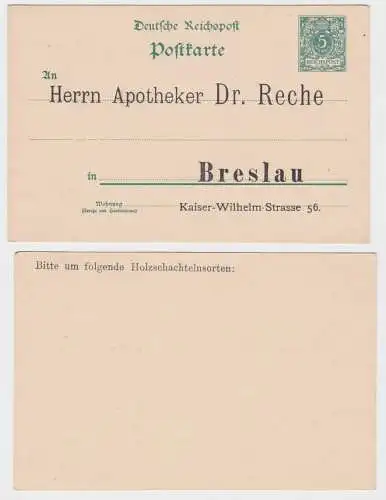 95996 DR Ganzsachen Postkarte PP9/A1 5 Pfennig Apotheker Dr. Reche Breslau
