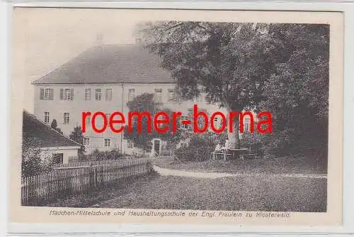 77141 Ak Mädchen-Mittelschule u. Haushaltungsschule zu Klosterwald 1914