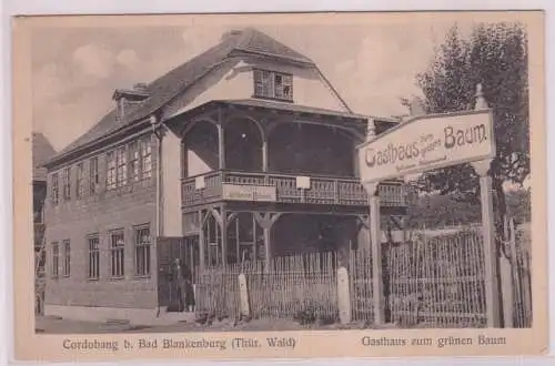 91912 Ak Cardobang bei Bad Blankenburg Gasthaus zum grünen Baum um 1930