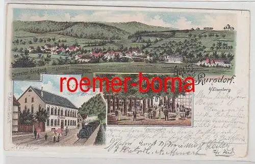 77340 Ak Lithografie Gruss aus Kursdorf b. Eisenberg Gasthof 1901