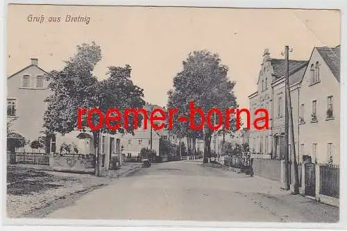 76853 Ak Gruß aus Bretnig Strassenansicht 1918