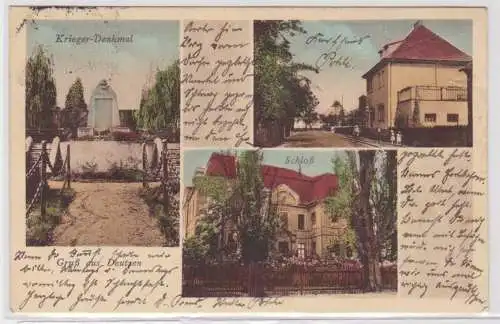 94857 Mehrbild Ak Gruß aus Deutzen Kriegerdenkmal, Schloß usw. 1929