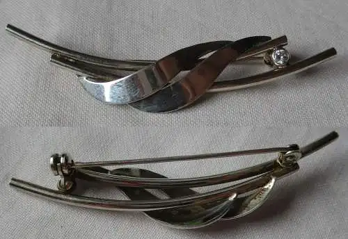 zeitlos elegante 835er silberfarbene Brosche mit farblosem Schmuckstein (131277)