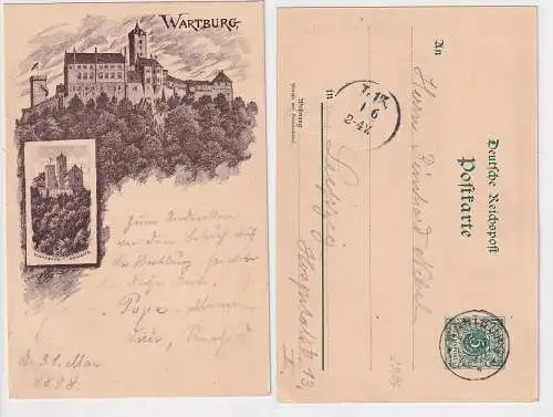 906617 Privat Ganzsachen Ak PP9 F87/02 Wartburg Südseite1898