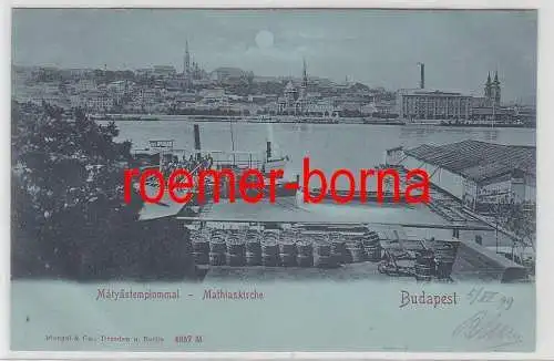 79085 Mondscheinkarte Budapest Mathiaskirche 1899