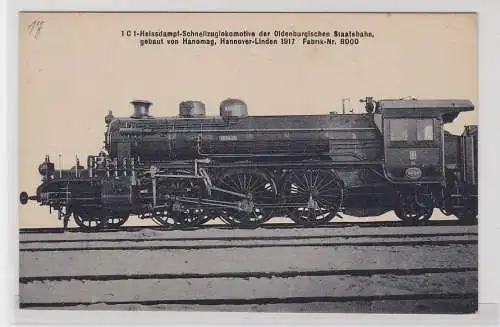 90401 AK Heißdampf-Schnellzuglokomotive der Oldenburgischen Staatsbahn 1917