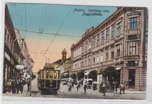 92728 AK Miskolc (Ungarn) - Széchényi utca, Szechenyi Straße, Nagy Szálloda 1915
