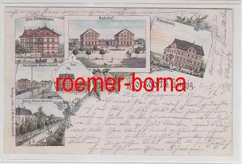 78291 Ak Lithographie Borsdorf bei Leipzig 1898