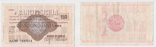 150 Lire Banknote Italien Italia  Banco di Sicilia 2.4.1976 (155302)