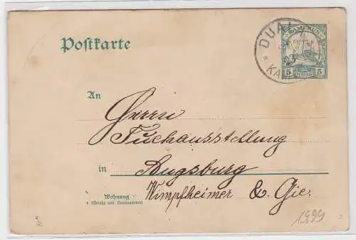45380 Ganzsachen Postkarte Deutsche Kolonien Duala Kamerun 1903
