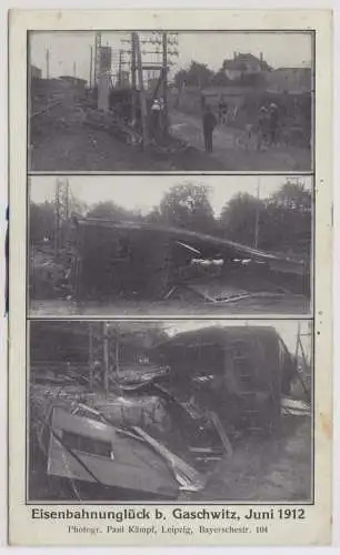 85309 Mehrbild Ak Eisenbahnunglück bei Gaschwitz Juni 1912