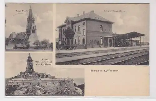 93758 Mehrbild Ak Berga am Kyffhäuser Bahnhof Berga Kelbra usw. 1915