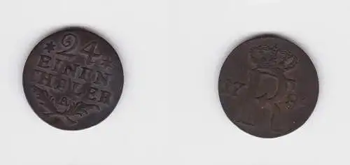 1/24 Taler Silber Münze Preussen 1782 A f.ss (125022)