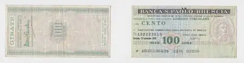 100 Lire Banknote Italien Italia Banca S.Paolo Brescia 15.11.1976 (156016)