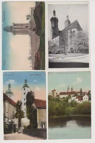 00215 Ak 4x Wurzen - Dom, Bismarckdenkmal, Königl. Amtsgericht 