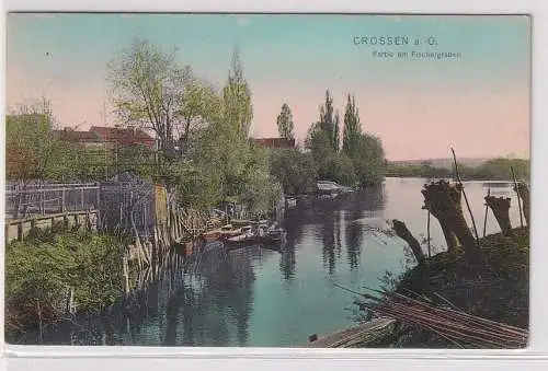 86087 AK Crossen (Krosno Odrzańskie) an der Oder - Partie am Fischergraben