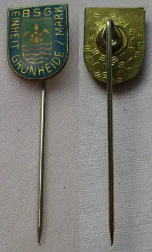 DDR Sport Anstecknadel Mitgliedsabzeichen BSG Einheit Grünheide /Mark (143811)
