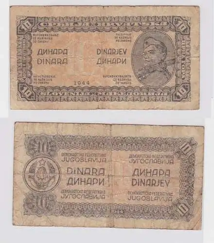 10 Dinar Banknote Jugoslawien 1944 (121634)