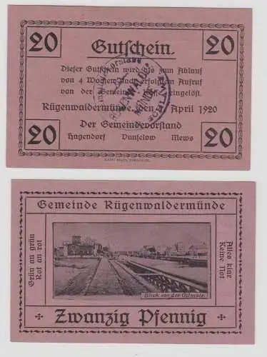 20 Pfennig Banknoten Notgeld Gemeinde Rügenwaldermünde 1. Juni 1920 (136961)