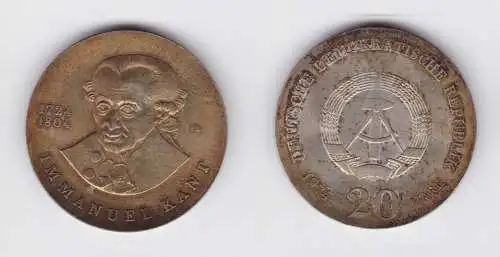 DDR Gedenk Münze 20 Mark Emmanuel Kant 1974 fast Stempelglanz (136590)