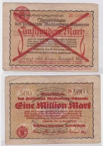 1 Million Mark Banknote Freistaat Mecklenburg Schwerin 10.8.1923 (122422)