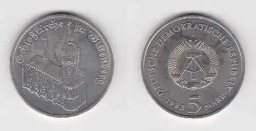 DDR Gedenk Münze 5 Mark Schloßkirche zu Wittenberg 1983 Stempelglanz (137155)