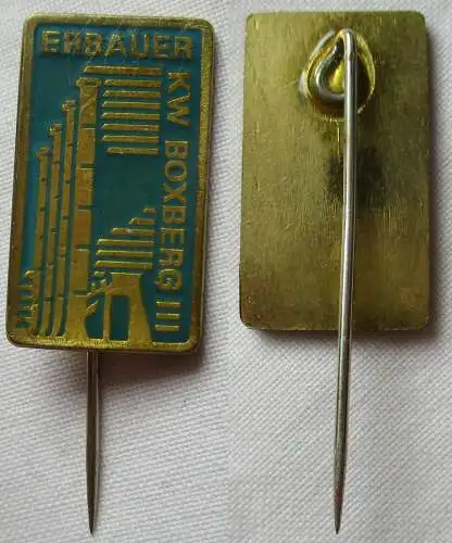 seltene DDR Anstecknadel Erbauer Kraftwerk Boxberg III (142430)