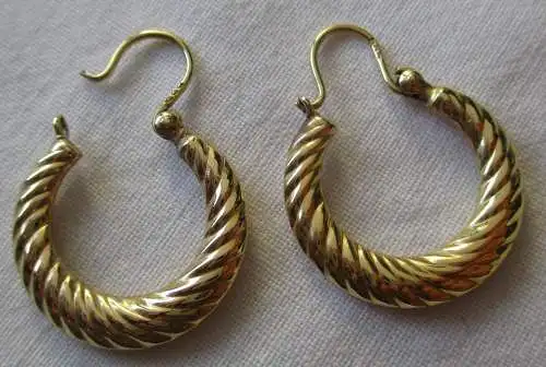 elegante 585er Gold Creolen Ohrringe (106307)