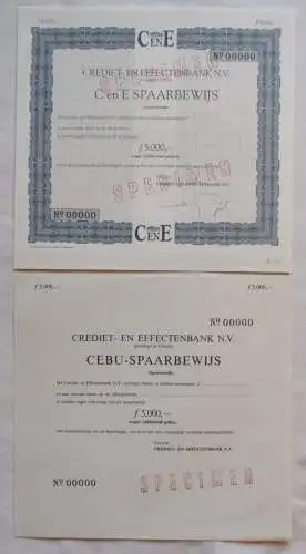 5.000 Gulden Aktie Crediet en Effectenbank Spaarbewijs Utrecht (134108)
