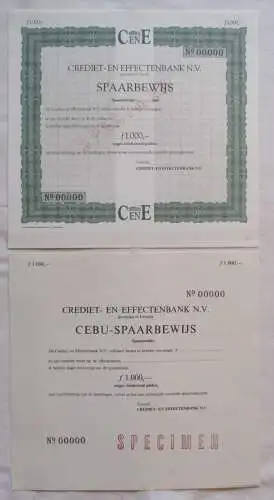 1000 Gulden Aktie Crediet en Effectenbank Spaarbewijs Utrecht (138130)