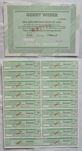 5 DM Aktie Gerry Weber International AG Halle/Westfalen Juli 1996 (136066)