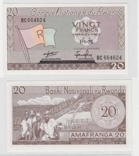 20 Frank Banknote Rwanda Ruanda Urundi 1957  (123428)