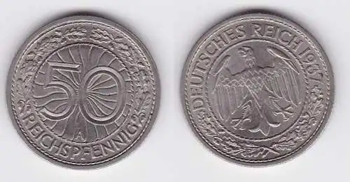 50 Reichspfennig Nickel Münze 1937 A (126855)