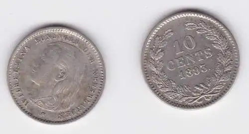 10 Cent Silber Münze Niederlande 1893 (126697)