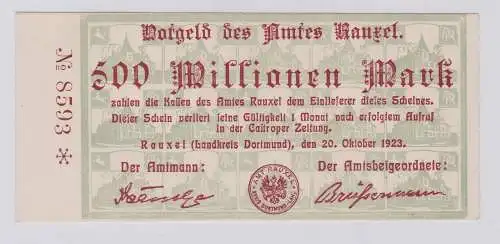 500 Millionen Mark Banknote Inflation Amt Rauxel 20.10.1923 (126263)