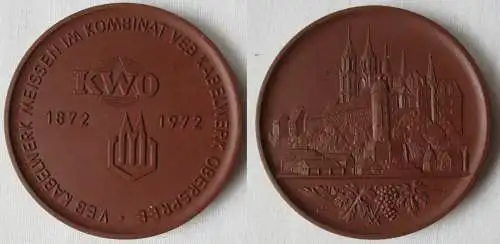 DDR Medaille Meissner Porzellan VEB Kabelwerk Oberspree 1872-1972 (145024)