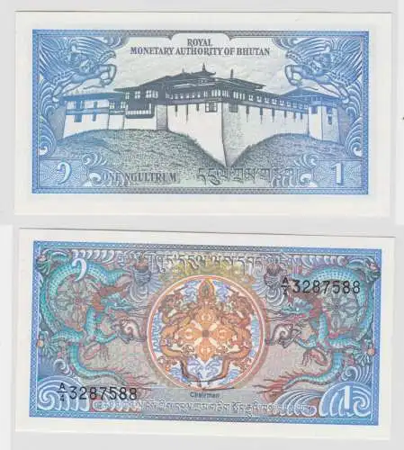 1 Ngultrum Banknote Bhutan (1981) Pick 5 bankfrisch UNC (138192)