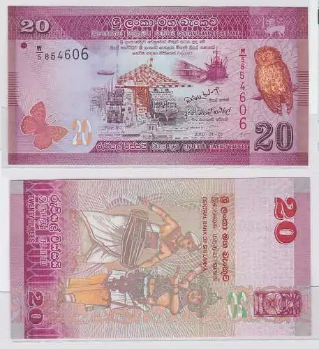 20 Rupees Rupien Banknote Central Bank of Sri Lanka 2010 kassenfrisch (123267)