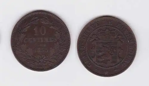 10 Centimes Kupfer Münze Luxemburg 1855 (122943)
