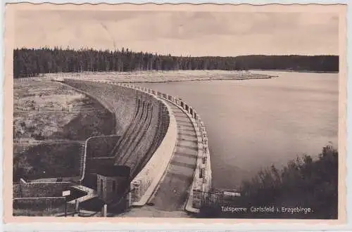 907797 Ak Talsperre Carlsfeld im Erzgebirge 1934