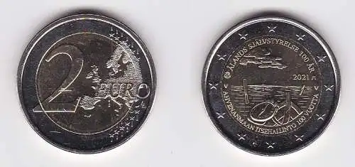 2 Euro Münze Finnland 2021 Selbstverwaltung Alandinseln Stgl. (155864)