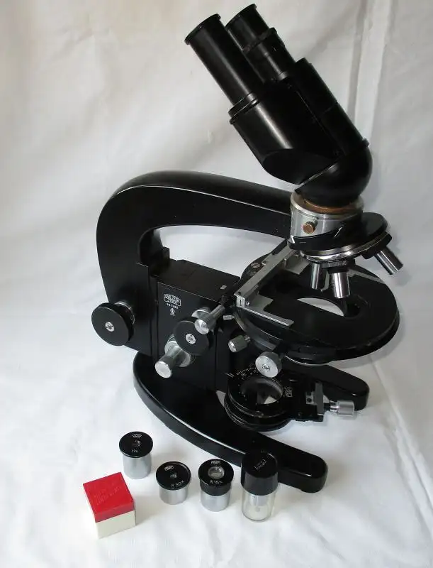 Carl Zeiss Jena 1,5x Binokulares Mikroskop Q1 Nr. 347382 + Zubehör (101735) 0