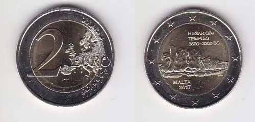 2 Euro Gedenkmünze Malta 2017 Hagar Qim Tempel Stgl. (165546)