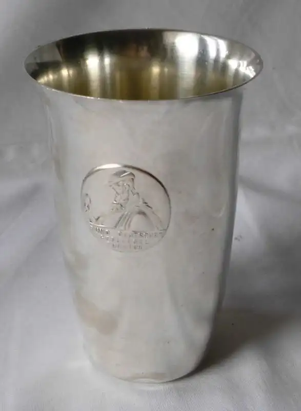 alter Becher 835er Silber Bund deutscher Geflügelzüchter um 1930 0