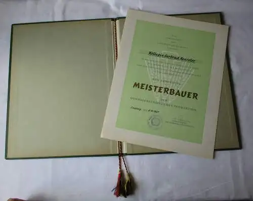 DDR Urkunde Ehrentitel Meisterbauer 1967 Leipzig KOLLEGIN Bartel 62 d (140693)
