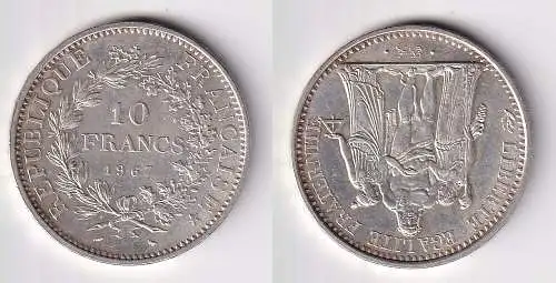 10 Franc Silber Münze Frankreich 1967 vz (158556)