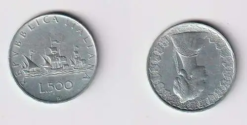 500 Lire Silber Münze Italien 1960 Kolumbus Flotte (156184)